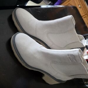 Sorel Off-White Heeled Ankle Boots